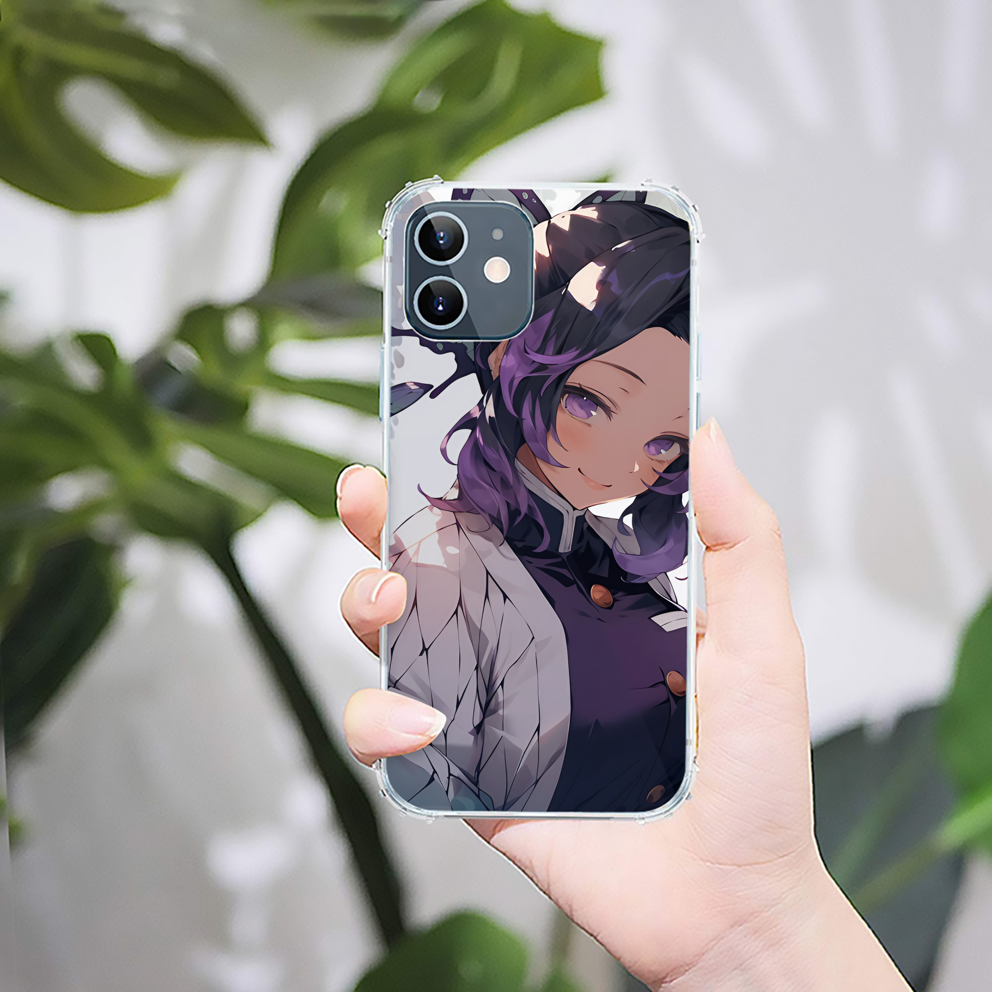 （画像用） 鬼滅の刃（きめつのやいば）蟲柱-胡蝶 しのぶ／こちょう しのぶ Kochou Shinobu 【iPhone 12シリーズ対応】透明スマホケース（クリアソフトケース）